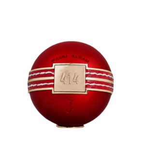 Waseem Akram 414 personalized premium decorative cricket ball with custom name tag design in red and gold finish, available 100ml